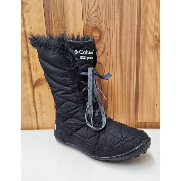 Columbia Minx Mid Black Big Girl's Winter Boots Size 5 - Picture 1 of 11